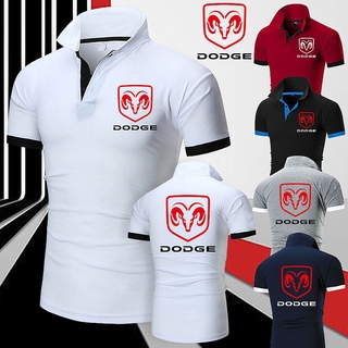 2021 hombres nueva moda dodge ram logo solapa cuello camiseta motor racing polo t-shirt algodón slim fit hombres casual