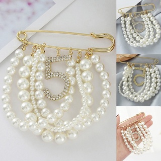 la elegante brillante perlas cadenas borlas broche moda simple grandes pines joyería con figura cinco para mujer (1)