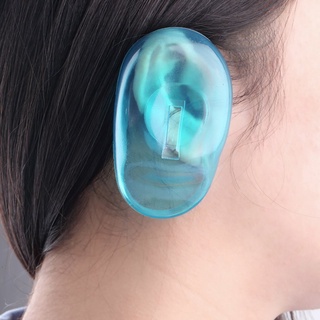 [juejiang] 2 fundas de silicona transparente para la oreja, tinte para el cabello, protección, color de salón, color azul