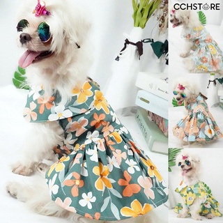 cchstore falda de mascotas patrón de flores cosplay transpirable moda perro princesa vestido ropa para verano