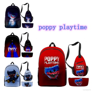 Poppy playtime men backpack student school bag huggy wuggy pencil case shoulder bag three-piece suit gift for kids popular