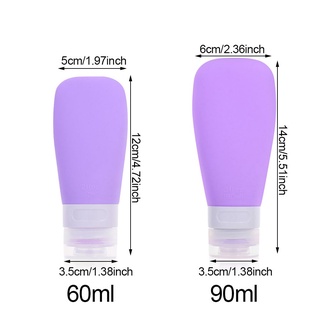 turnward gel de ducha de silicona botella champú sub-bottling tubo botellas vacías portátil accesorios de viaje lavado de manos recargable (3)