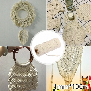 Cuerda de algodón de 100 m de cuerda artesanal de envolver macramé Natural