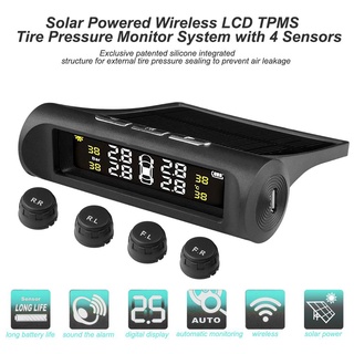 solar lcd coche tpms sp370 sistema de monitoreo de presión de neumáticos con 4 sensores