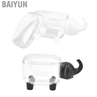 baiyun 2 unidades mini contenedor de almacenamiento transparente a prueba de polvo extraíble elefante de becerro contenedor de escritorio (2)