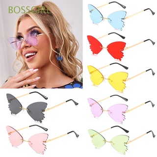 Bossgirl Moda De lentes Vintage Para fiesta lentes sin Aro protección Uv lentes De Sol mariposa Para mujer/Multicolor