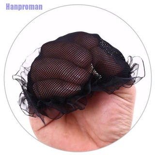 Hm> 2 piezas para mujer Ballet Dance Skating Snoods Hair Net Bun Cover negro Nylon Material (8)
