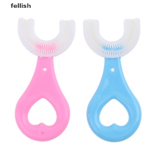 [Fellish] Baby Toothbrush Children Teeth Oral Care Cleaning Brush Silicone Baby Toothbrush 436CL