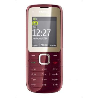 Nokia C2-00 teléfono móvil negro y rojo reformado de color