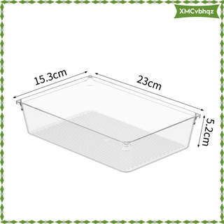 Clear Desk Drawer Organizer Cosmetics Tableware Compartment Divider Boxes