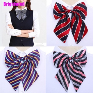 [Brightwind] corbatas de rayas para mujer, corbata de seda, corbata de mariposa, cuello de desgaste