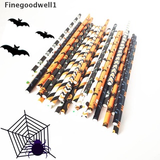 Finegoodwell1 25 piezas desechables Canudos Para Halloween/fiestas con calavera/Canudos Para Bar/fiestas (1)