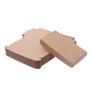 Yu 50Pcs caja de papel Kraft marrón para fiesta boda favores caramelo joyería embalaje (2)
