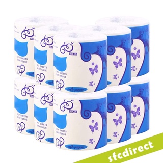 [Hermoso] 10 rollos de papel higiénico blanco rollo de papel higiénico paquete de 10 toallas de papel de 3 capas para baño, cocina, taller (5)