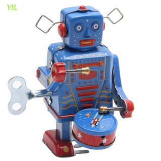 YIL Retro Reloj De Cuerda De Metal Walking Robot Juguete Vintage Coleccionable Niños Regalo