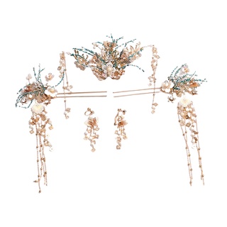 Flower Crystal Pearls Hair Pins Handmade Headpieces Hair Jewelry Accessories (5)