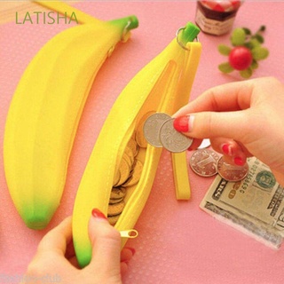 latisha organizador de plátano bolsa de venta caliente bolso portátil moneda de moda lindo silicona novedad estuche de lápices/multicolor