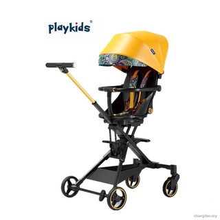 Playkids cochecito de bebé ultraligero y pequeño puede sentarse y mentir ligero plegable carro de alto paisaje deslizante bebé artefacto (1)