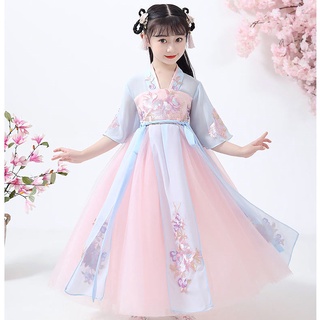 Disfraz chino Han para niñas estilo chino Super Hada pequeña niña ropa de otoño traje antiguo para niños2021Nueva chaqueta y vestido de otoño para niños grandes de primavera y otoño