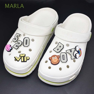 MARLA Fashion Hole Shoe Decoration Cute Jeans Brooches Shoe Buckle Alphabet Number Removable Soft Rubber Luminous Kids Shoe Charms