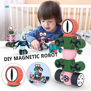 robot magnético montaje juguete creativo diy plástico bloques de construcción niños temprano juguete educativo para niños