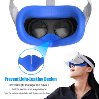 Bf reemplazo para Oculus Quest 2 silicona cubierta de ojos de silicona cubierta de cara bloqueo de luz almohadilla facial a prueba de sudor lavable cubierta de ojos (3)