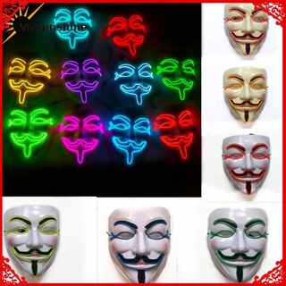 Máscara brillante Halloween Horror terror Led fiesta El Glow V palabra máscara carnaval (6)