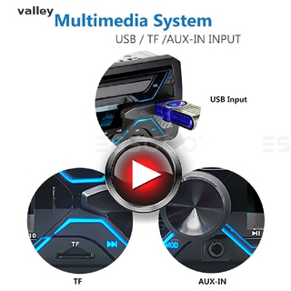 Valley Coche Estéreo Reproductor MP3 Bluetooth AUX USB TF Radio FM Audio In-dash Micrófono Manos Libres CL
