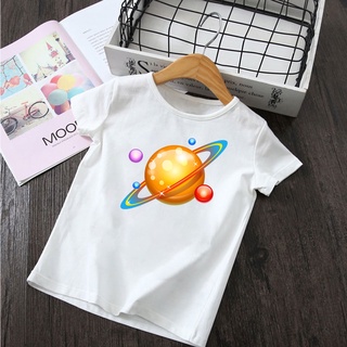 Moda Planeta Camisas Espacio Exterior Tees Simple Clásico Ropa De Niños De Manga Corta Niño