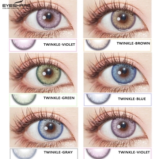 eyeshare 1 par de lentes de contacto de colores de la serie twinkle 2021 para lentes de color de ojos uso anual