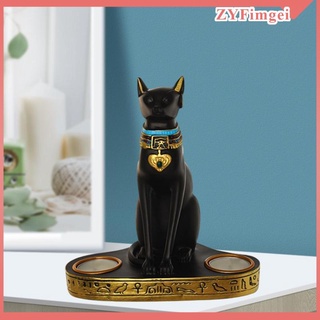 Bastet Negro Egipcio Gato Diosa Estatua Portavelas Animales Figuritas