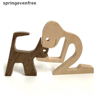spef cachorro familia madera perro talla adornos hogar figura de escritorio decoración de mesa gratis (3)