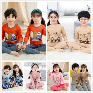 2-15Años niños ropa de dormir niños niñas de dibujos animados pijamas conjunto de niño de manga larga 100% algodón pijama conjunto
