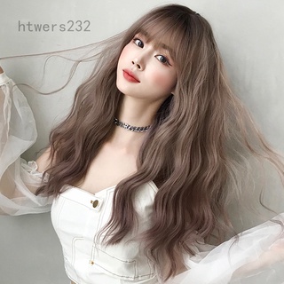Htwers232 peluca femenina pelo largo, ondas ligeramente rizadas, natural esponjoso completo top cubierta de pelo rojo largo pelo rizado cubierta de pelo completo