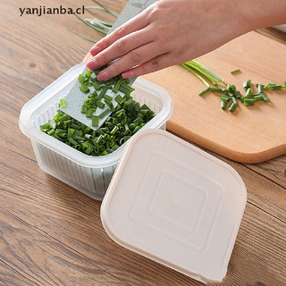 (new**) Kitchen Refrigerator Storage Box Vegetable Drain Sealed Double-layer Round 500ml yanjianba.cl