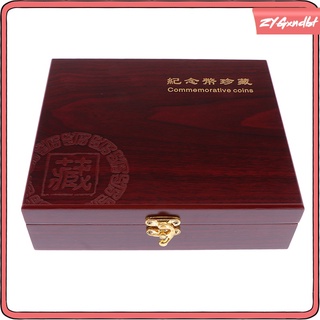 Wooden Coin Case Coin Box Coin Case Coin Cassette Coin Collection Box for 30x Different Commemorative Coins Up to 46 Mm (6)