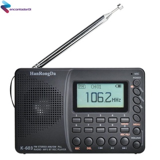 [READY] K-603 Portable Digital Radio LCD Display FM AM SW Radio with BT Speaker ENCANTADORSS