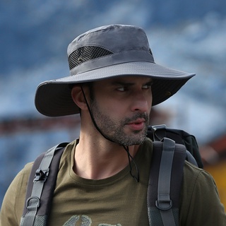 {oplebes} sombrero de los hombres impermeable sombrero grande ala 360 grados sombreado multifuncional transpirable a prueba de rayos uv cubo de camping gorra para la vida diaria (8)