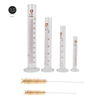 Thick Glass Graduated Measuring Cylinder Set 5ml 10ml 50ml 100ml Glass with Two Brushes