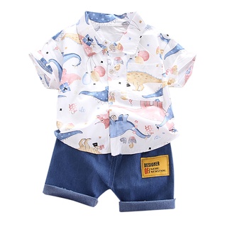 Fenglinjoy2 _1-4años bebé niños ropa conjunto de dibujos animados camiseta Tops+pantalones cortos verano trajes