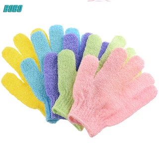 Bobo guantes de baño guantes de fregar guantes de poliéster frotar espalda baño policromático creativo