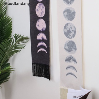 [maudland] Tapiz de fase Lunar para colgar en la pared Lunar Eclipse ciclo borla decoración mi