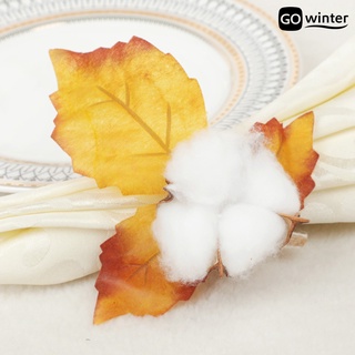 gowinter 4pcs servilleta anillo creativo exquisito de larga duración halloween calabaza hoja de arce servilleta hebilla (7)