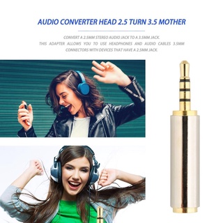 【bai】Gold 2.5mm Male to 3.5mm Female Stereo Audio Headphone Jack Adapter Converter
