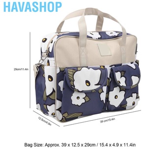Havashop multifuncional portátil bolsa de pañales impermeable elegante organizador de hombro para mamá (8)