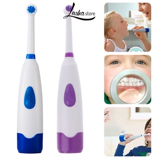 Lushastore: 1 juego de cepillo de dientes eléctrico con cabezales de repuesto para cuidado bucal impermeable adultos niños cepillo de dientes de limpieza automática para cuidado Dental