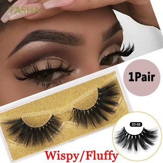 TASHA Natural False Eyelashes Black Eyelash Extension Fake Eye Lashes Wispy Fluffy Long Dramatic Handmade 1 Pair Eyes Makeup