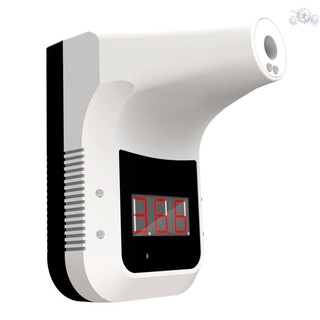 Medición de temperatura infrarroja montada en la pared termómetro de frente con alarma LED para oficina, hogar, supermercado, metro, comunidad escolar (sin batería incluida)
