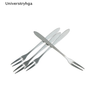 [[Universtryhga]] 6pcs creative stainless steel fruit sign two tooth fork cake dessert fork HOT SELL (2)