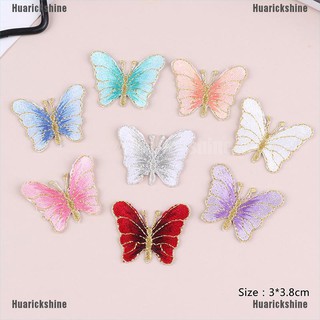 huarickshine 5 piezas bordado mariposa coser en parche insignia bordado tela apliques diy